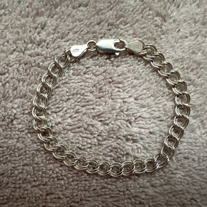 Sterling Silver Small Double Curb Chain Bracelet